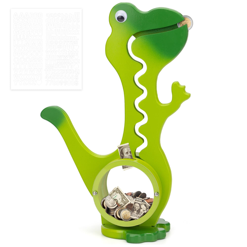 AORCMITN dinosaur piggy bank with interactive slide engaging saving activities