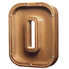 AORCMITN large wooden letter coin bank with natural pine finish and alphabet window.