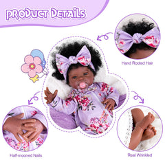 Aori Black Reborn Baby Doll is ideal for nurseries, learning, and gentle companionship.