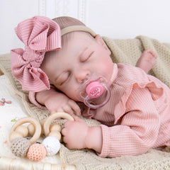 Aori doll features brown eyes and hand-painted details for authentic newborn realism
