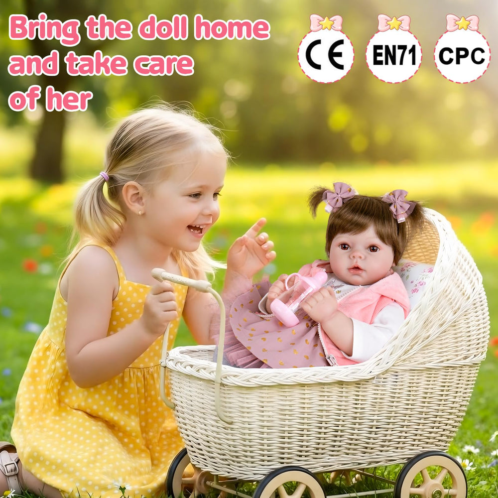 Aori baby doll in pink outfit ready for dress-up and role-play adventures