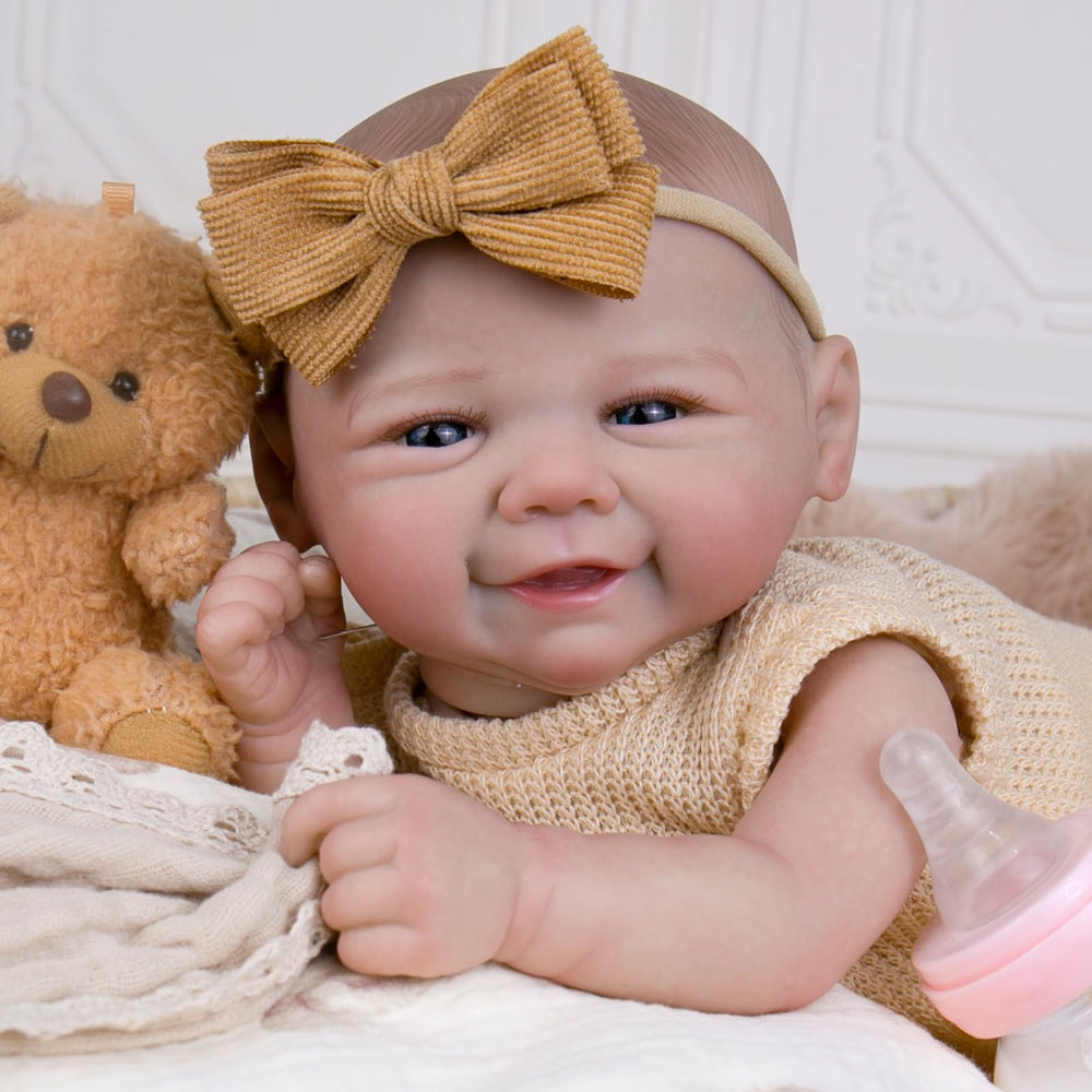 Aori lifelike reborn doll with poseable limbs enables varied storytelling poses.
