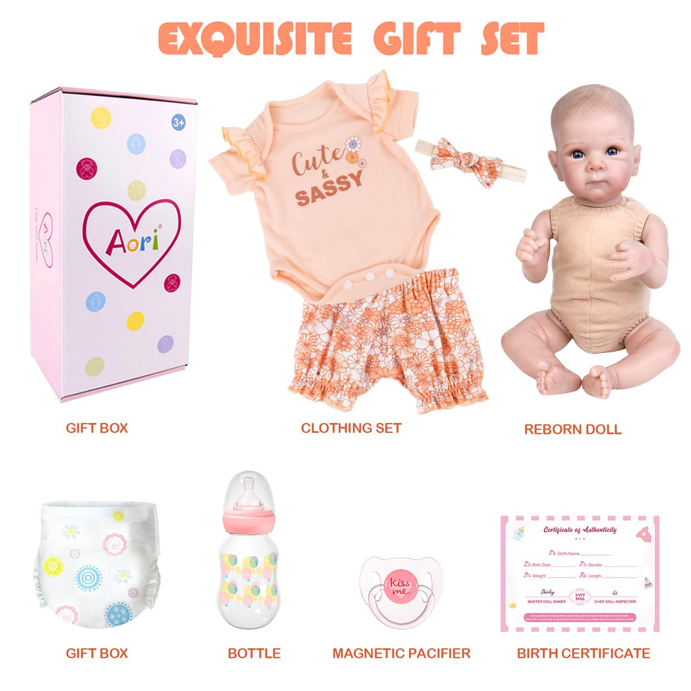 Aori Reborn Baby Doll Girl ideal gift for kids and collectors 3+.