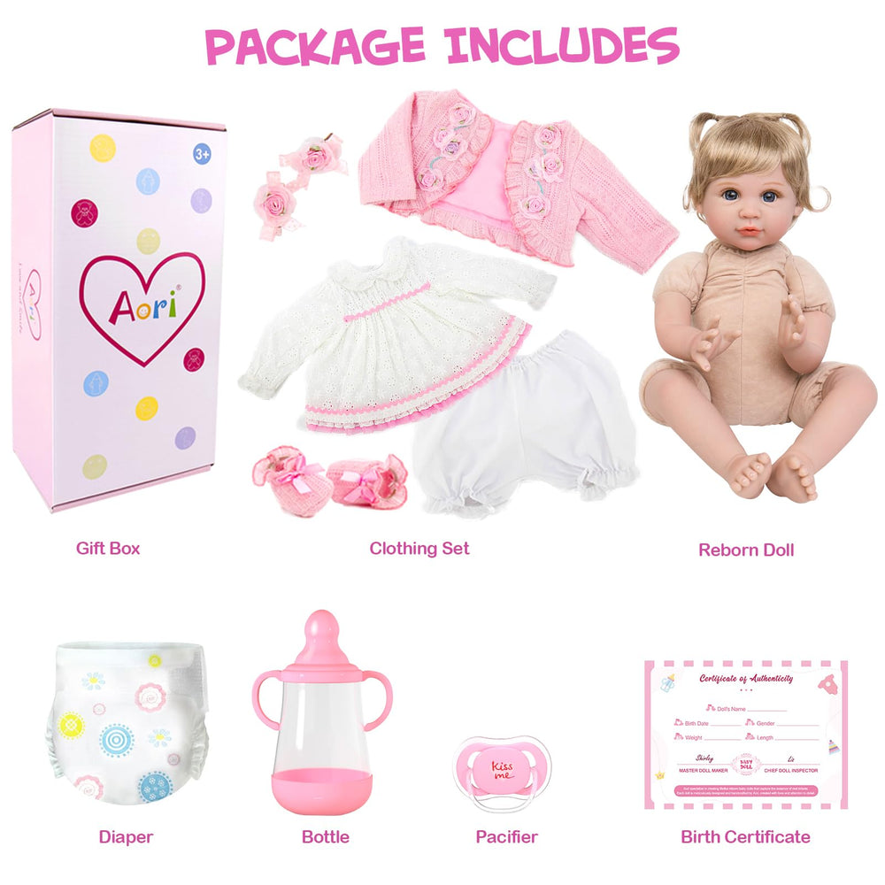 Poseable vinyl limbs of the Aori Reborn doll for easy dressing play.