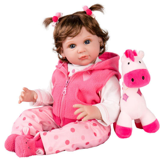 Aori Reborn Doll with hand-applied wig hair for realistic play and display.