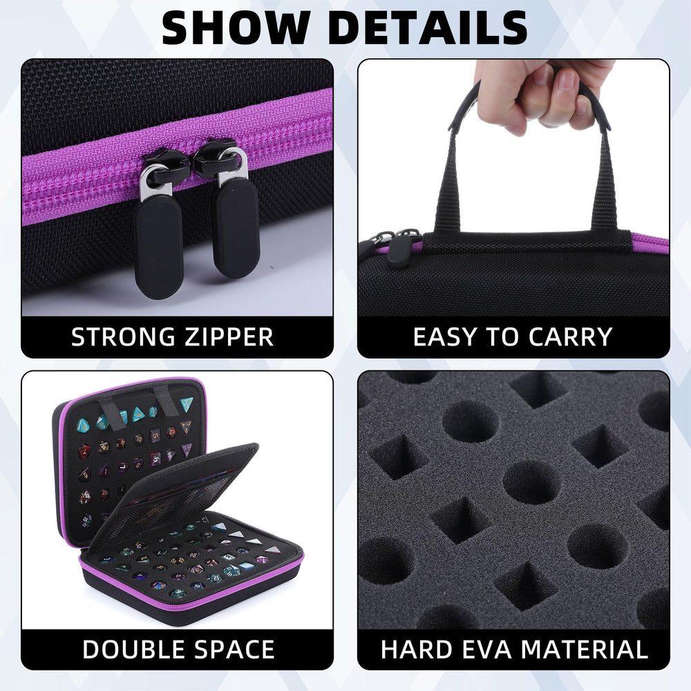Aoriher dice case portable handle makes carrying easy for on-the-go games