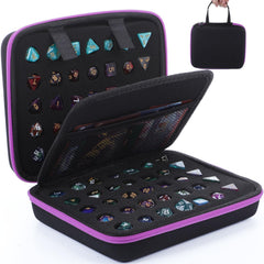 Aoriher dice case with removable tray purple for organized gaming storage