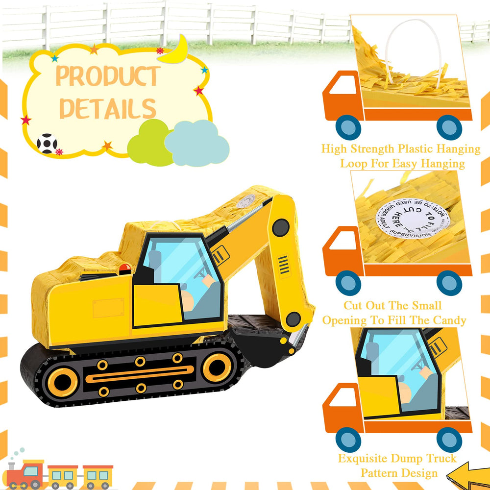 Aoriher excavator pinata top opening shows easy candy filling access.