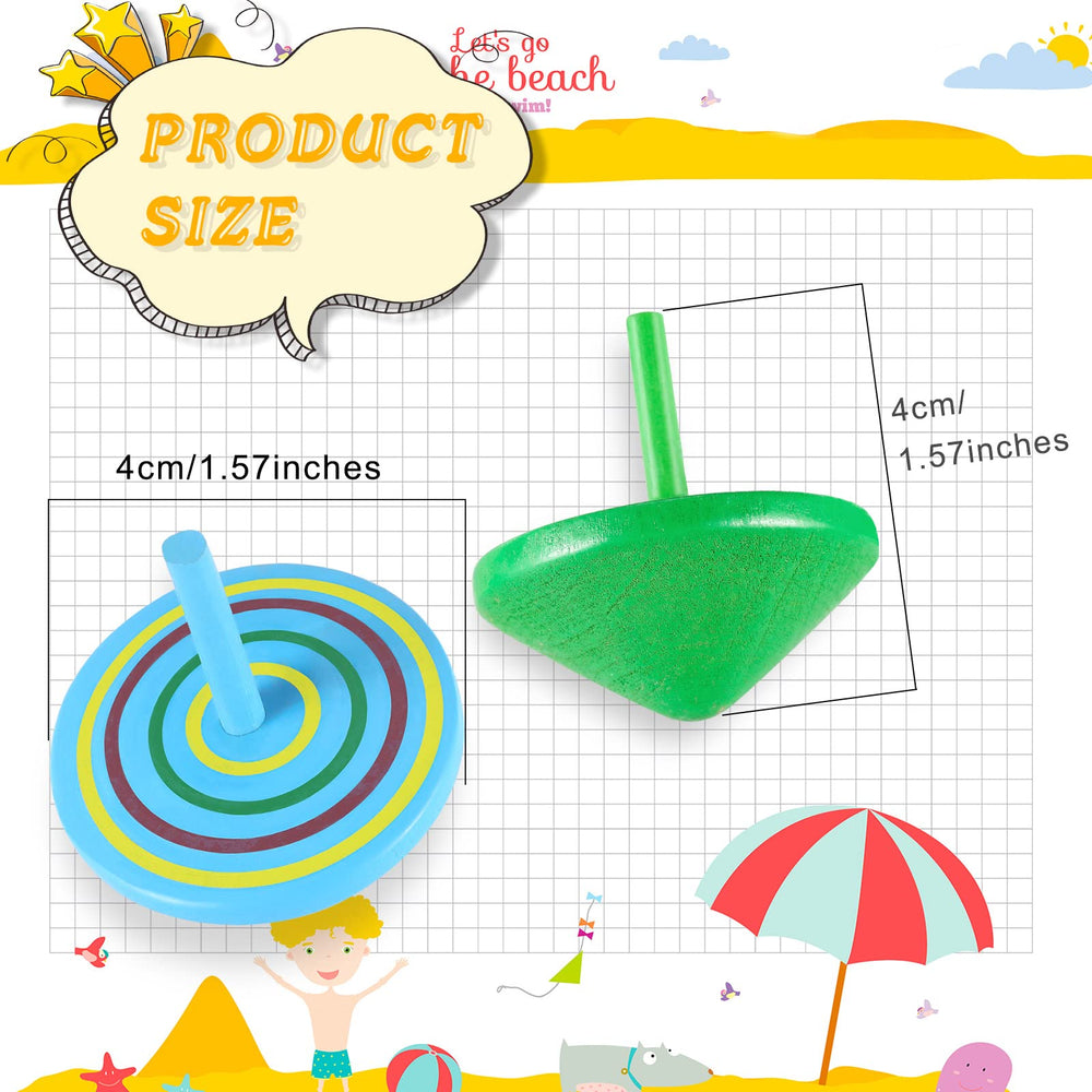 Aoriher wooden gyroscope top closeup reveals bright colors and smooth rotation.