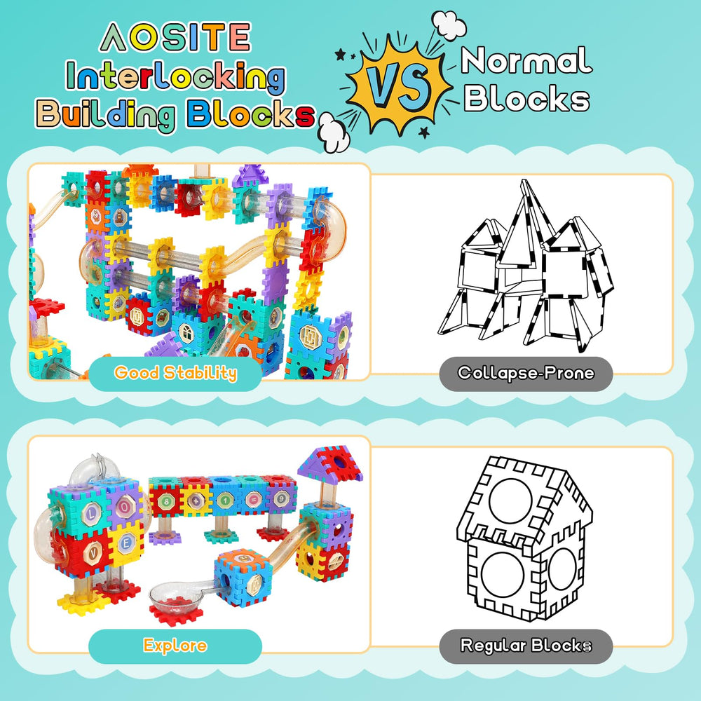 AOSITE marble run colorful tracks invite hands-on learning and exploration.