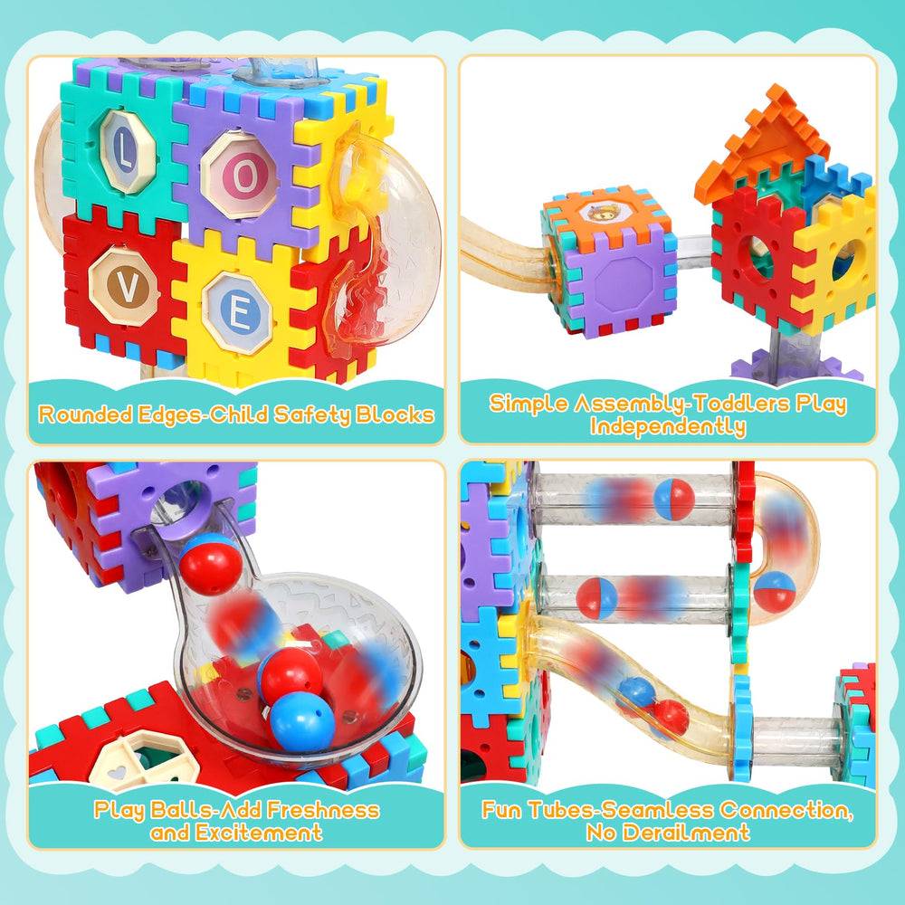 AOSITE marble run marbles add tactile excitement for measurement and timing play.