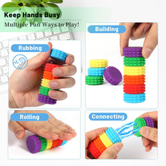 Aosteong compact storage box keeps the fidget set organized for travel.