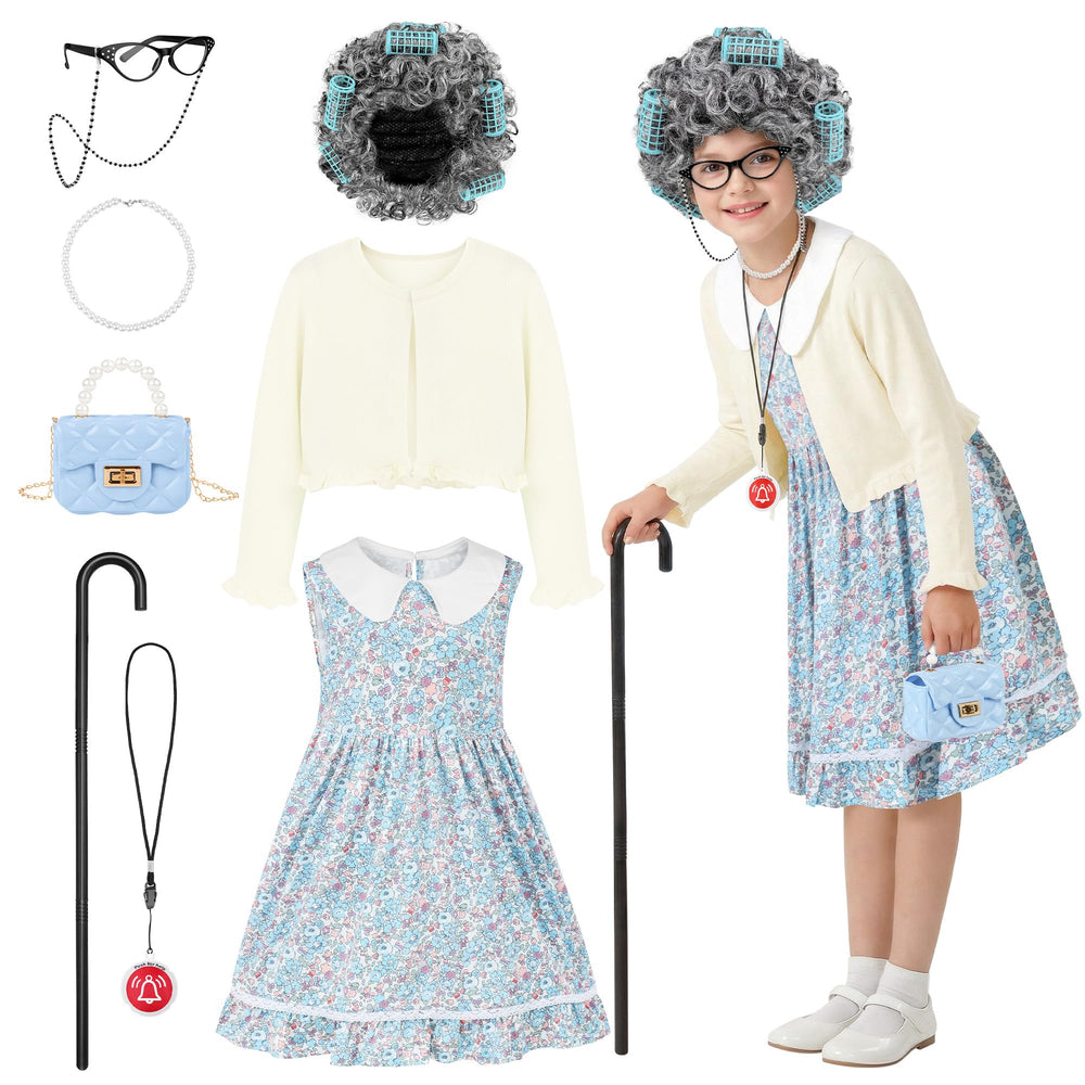 AOTHSO floral dress for grandma cosplay, soft and breathable for all-day wear.