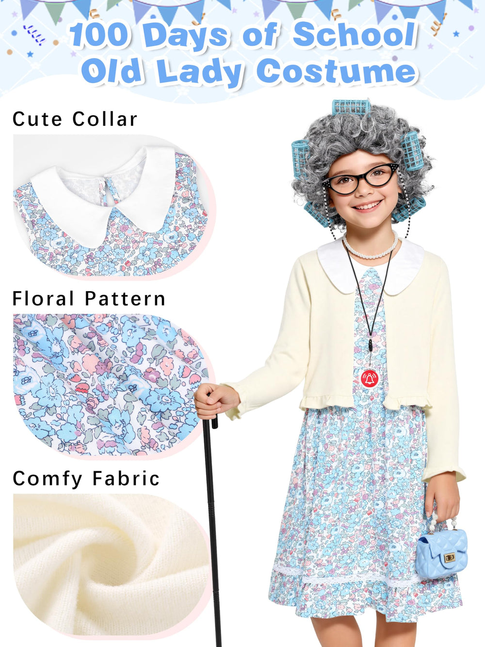 AOTHSO realistic wig with pre-curled hair for easy grandma styling.