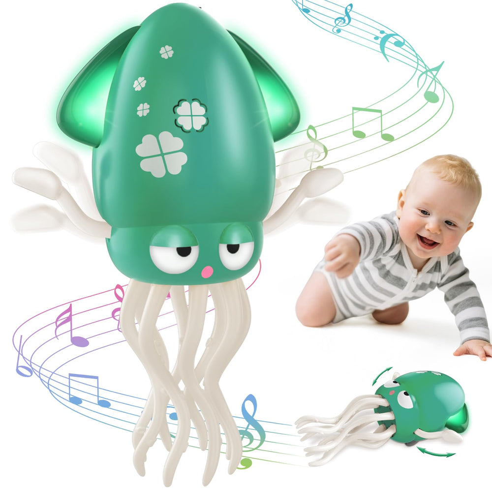 AOTIBO dancing octopus toy green dance motion motivates baby play with lights