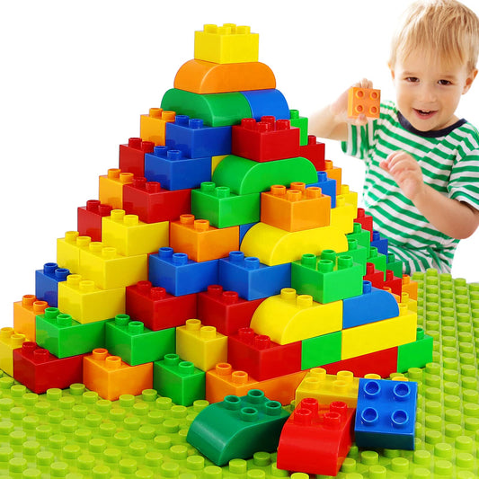 Aotipol 150 piece blocks set top view for imaginative play and fine motor skills.