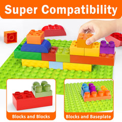 Aotipol rectangle bricks 2x4 in bright colors for stacking and problem solving.