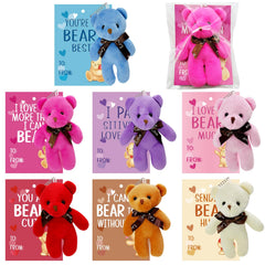 AouEtnay valentines bears in assorted colors ideal for classroom gift exchanges.