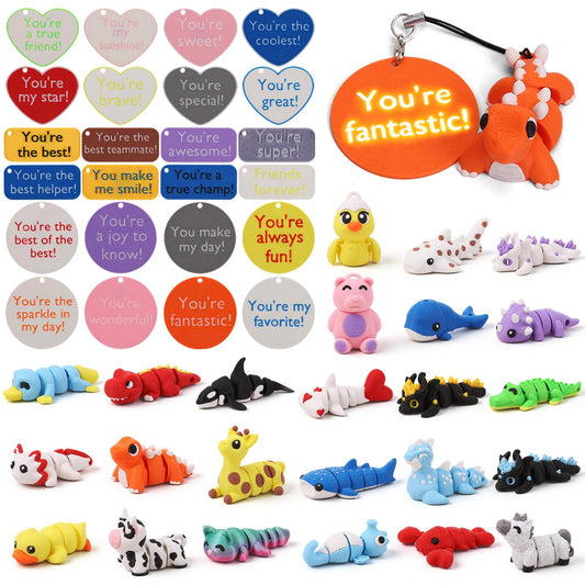Aousin 24-pack valentines animal figurines for classroom gift exchanges and imaginative play.