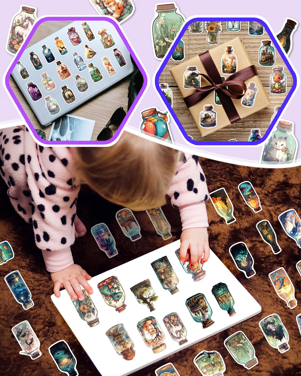 AOWDIAO die-cut stickers peel cleanly from backing and adhere to smooth surfaces.