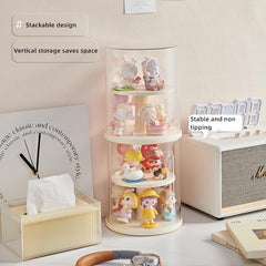 AOWIS stepped display cabinet presents figures on multiple levels for easy viewing.