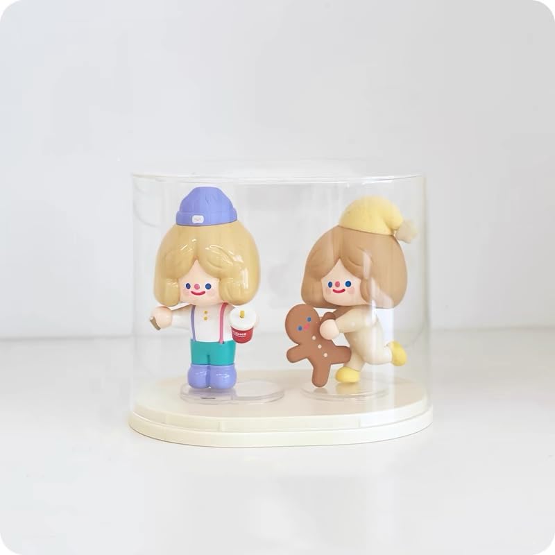 AOWIS transparent doll display box showing a 360-view for clear showcasing