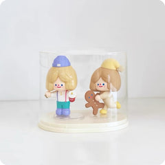 AOWIS transparent doll display box showing a 360-view for clear showcasing