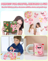 Aowplc Axolotl Make-a-Face sticker adhesion is residue-free on surfaces