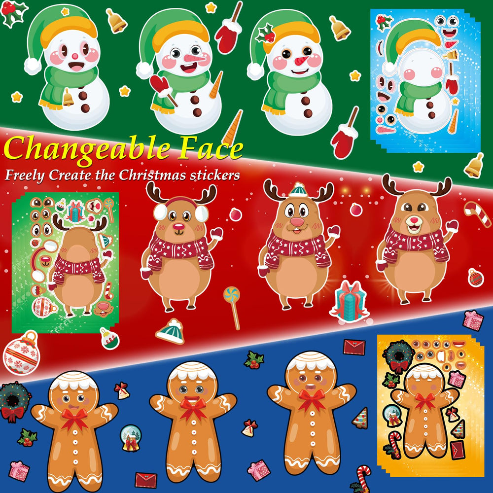 Aowplc Christmas stickers featuring gingerbread characters for decorating treats and cards.