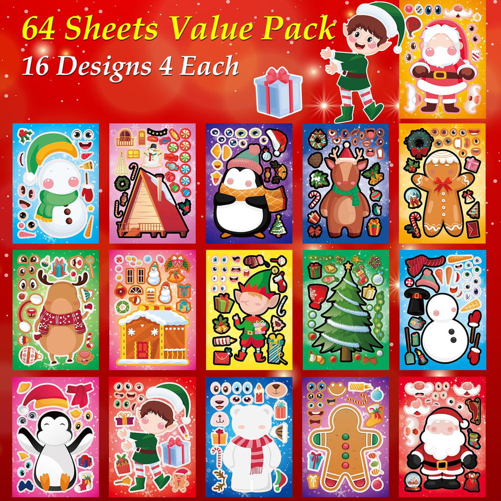 Aowplc Christmas stickers with a snowman design for kids' holiday activities.