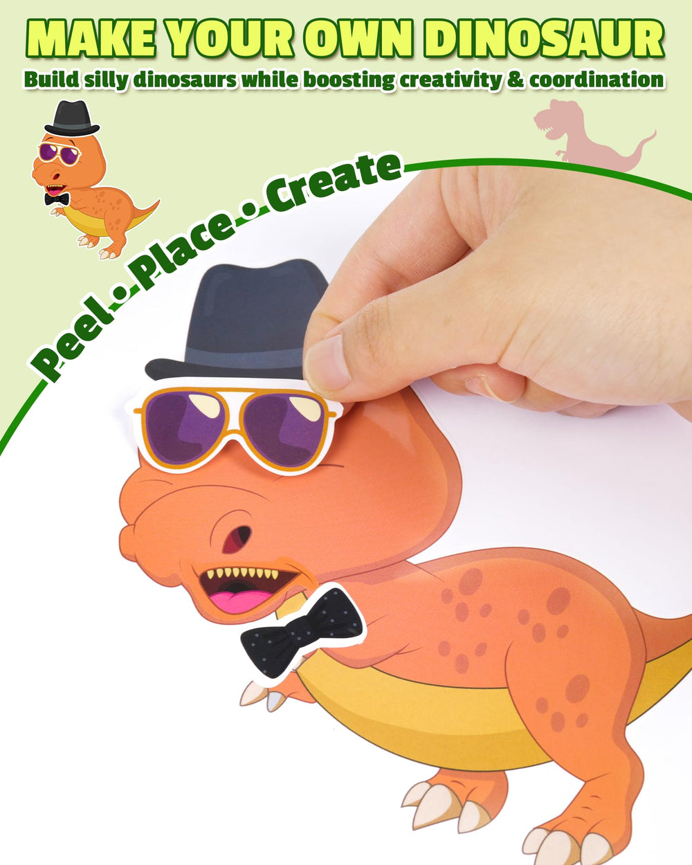 Aowplc dinosaur stickers eyes and accessories for mix-and-match creativity.