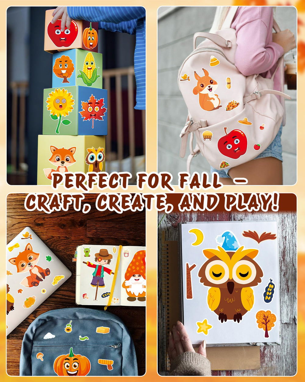 Aowplc fall craft kit: 12 designs across 48 sheets for creative kids activities.