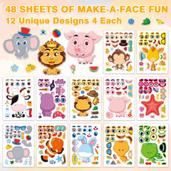 Aowplc Make-a-Face animal designs showing mix-and-match options