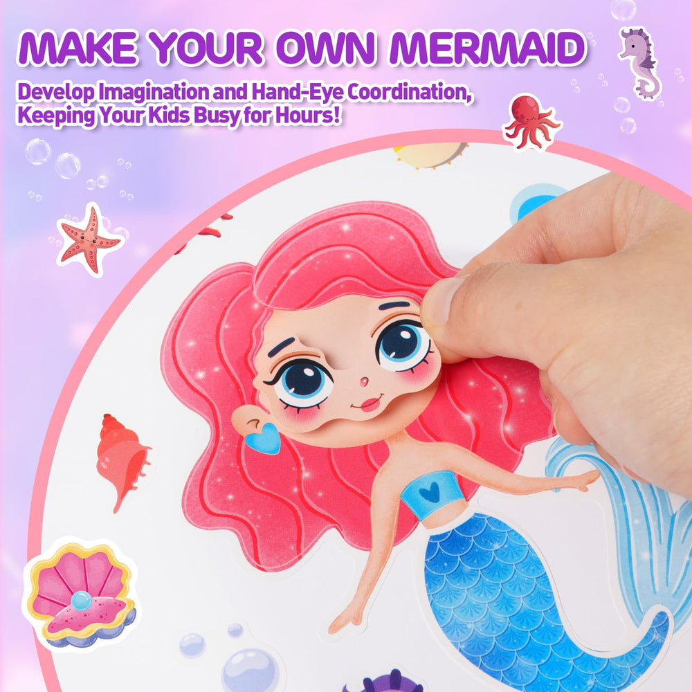 Aowplc Mermaid Make-A-Face sheet 4 offers friendly stickers for classroom treasure boxes.