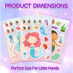Aowplc Mermaid Make-A-Face sheet 5 provides mess-free entertainment during travel.
