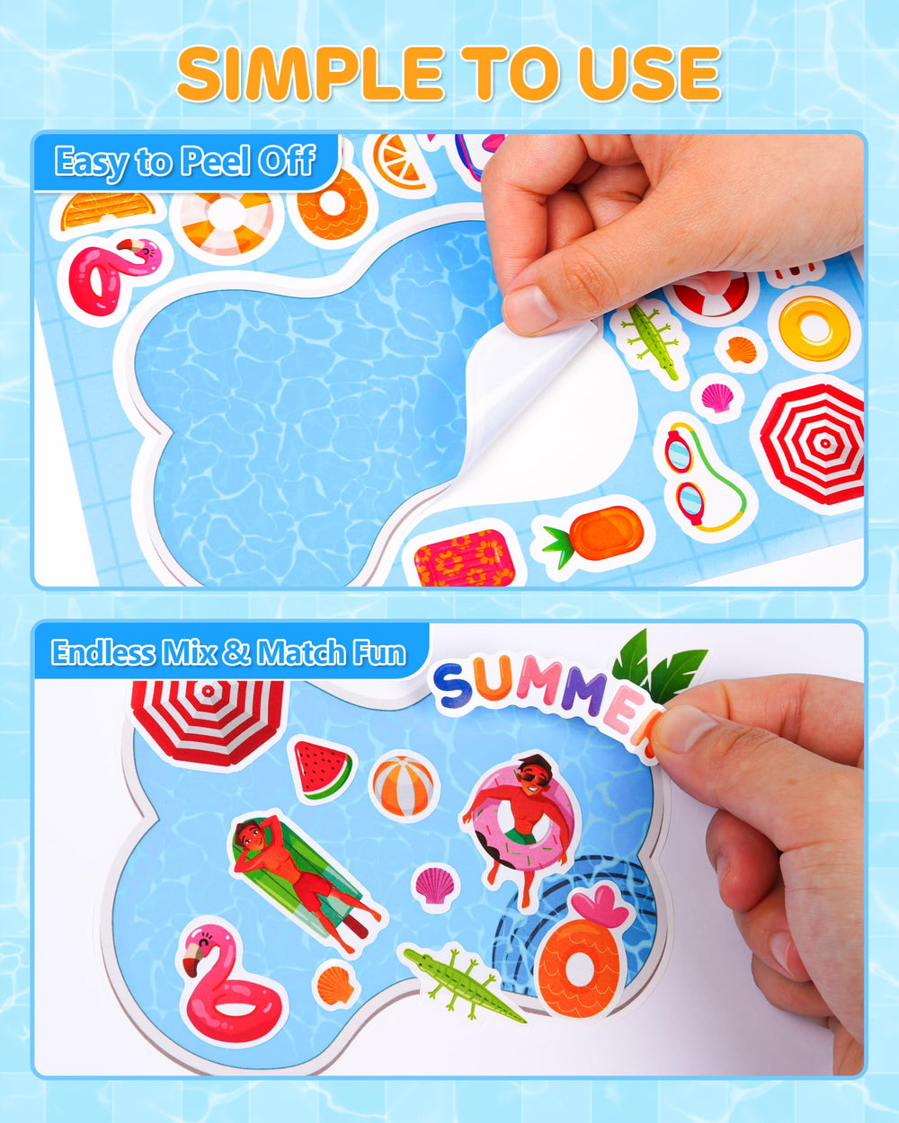 Aowplc no-glue stickers ideal for classroom art and home crafts.