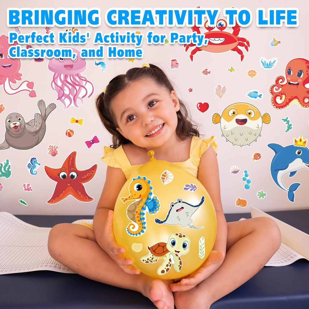 Aowplc ocean animals jellyfish sticker sheet enhances DIY decor and projects.