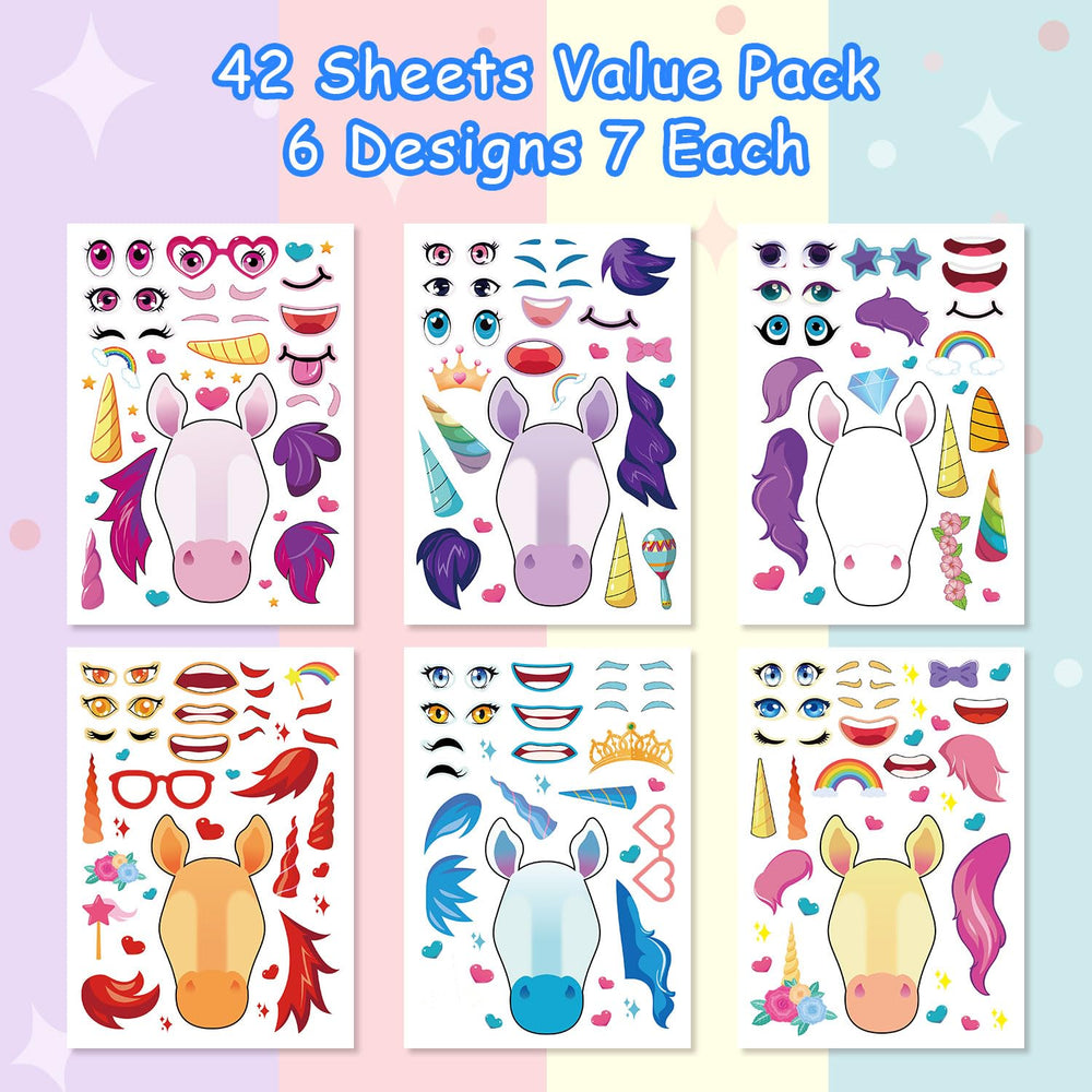 Aowplc seven-sheets-per-design variety fuels dreamy unicorn scenes