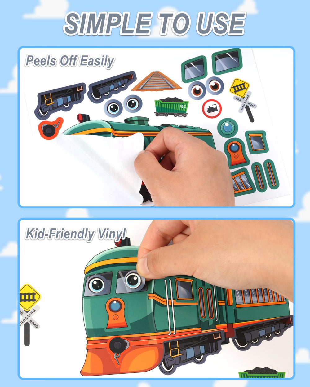Aowplc Train Stickers classroom group activities showcase teamwork through sticker builds.