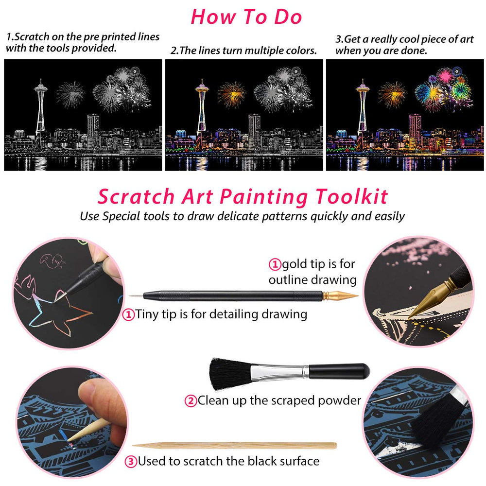 AP ARTSPER scratch art Statue of Liberty image sparks iconic landmark drawing and fine motor practice.