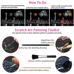 AP ARTSPER scratch art Statue of Liberty image sparks iconic landmark drawing and fine motor practice.