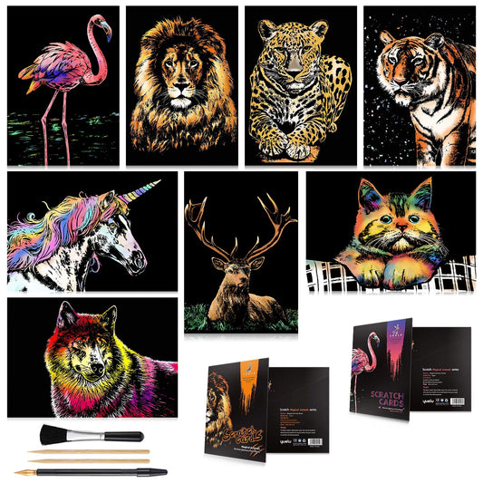 AP ARTSPER scratch drawing board reveals vibrant colors beneath a matte coating