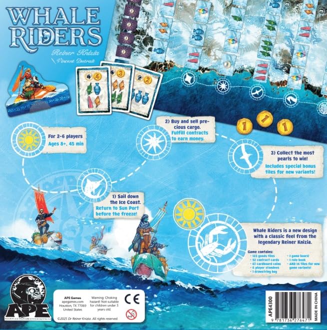 APE Games Whale Riders game board showing ports and routes