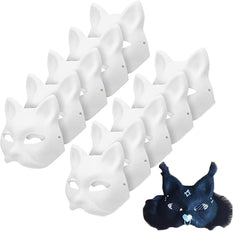 Apettoey Therian white cat mask ideal for DIY painting and cosplay.