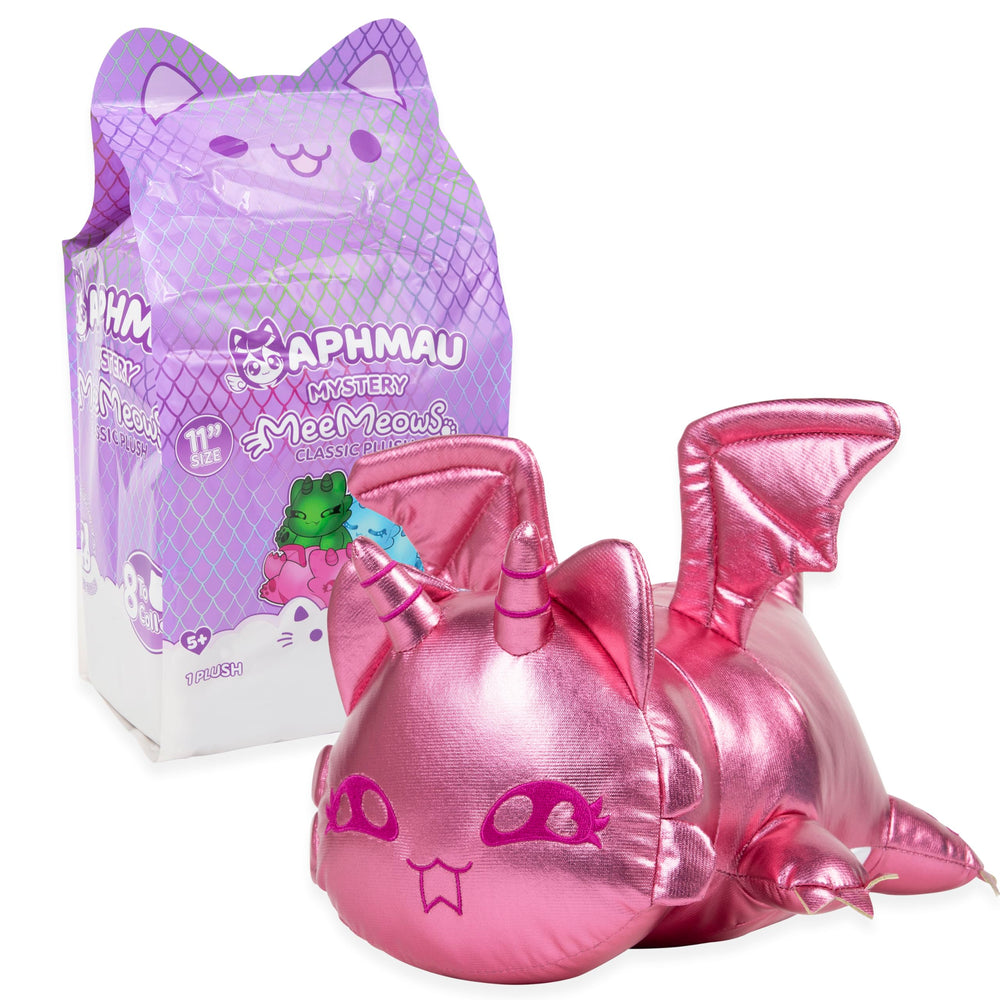 Aphmau MeeMeows 11-inch dragon plush in cuddly pose for hugs.