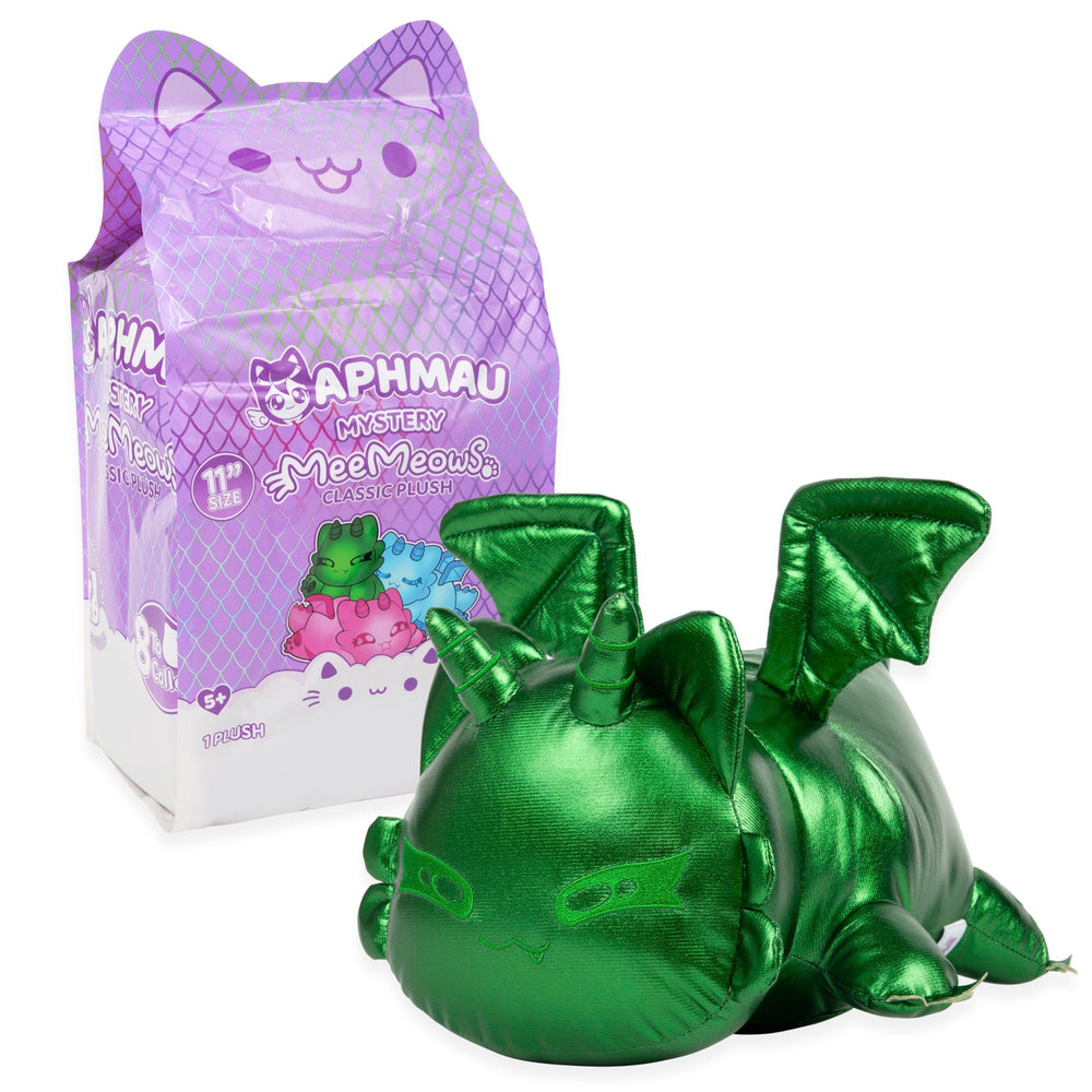 Aphmau MeeMeows 11-inch Onyx Dragon plush, bold contrast for display.