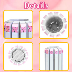 aphpaio pink vase finished dimensions show compact size for desk or shelf