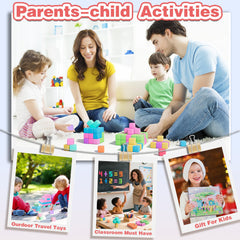 Apluses easy-clean storage bag keeps play tidy during indoor and outdoor use.