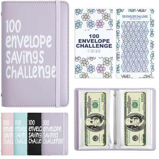 APMFHO 100-days money-saving challenge envelope binder with organized envelopes for steady savings.