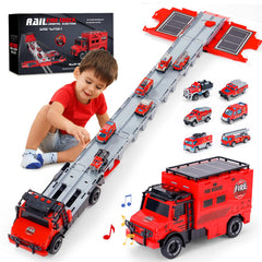 APOBATK transforming truck with race tracks boosts imaginative play.